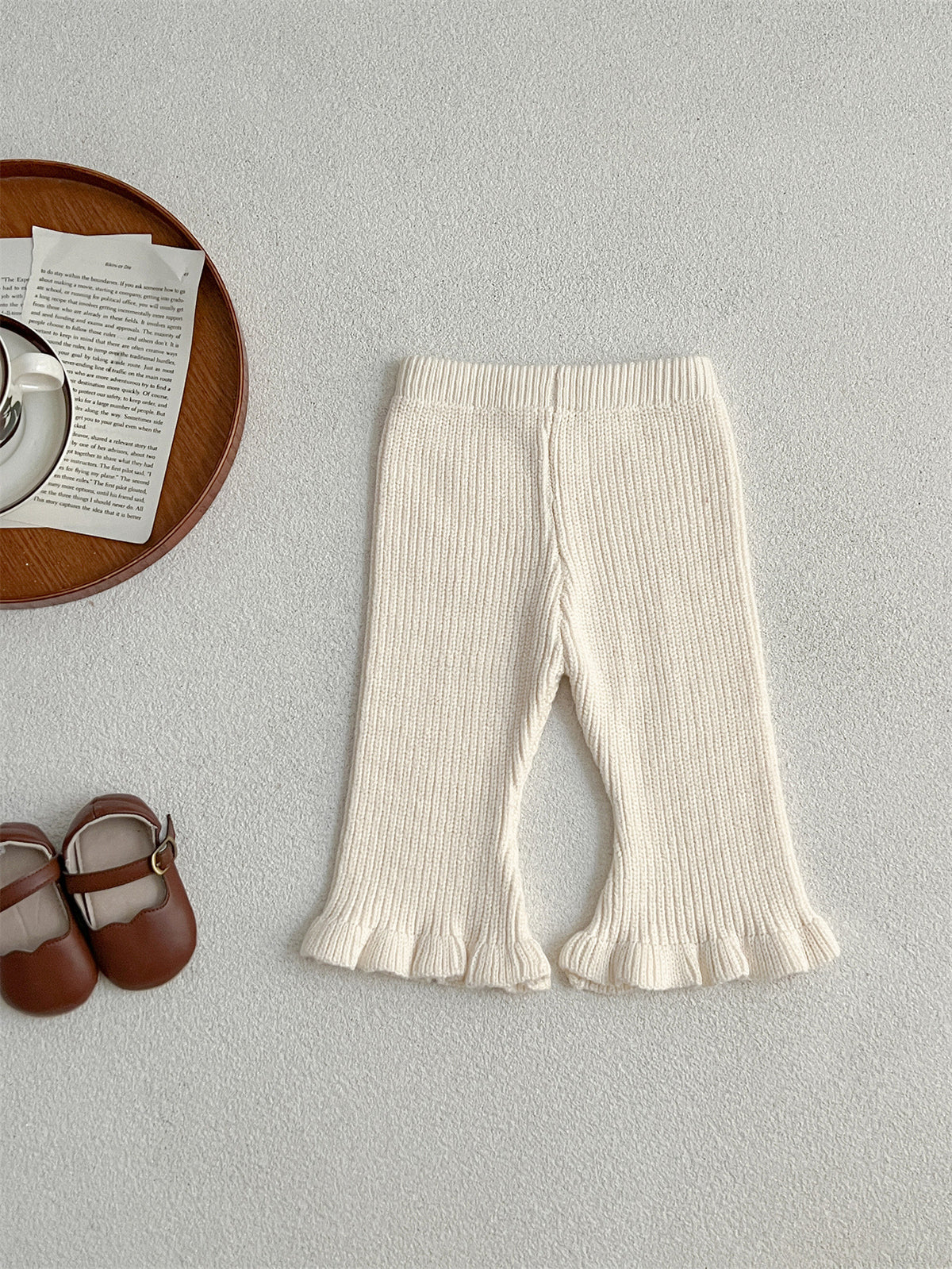 Baby Girl Ruffle Hem Sweater Pants