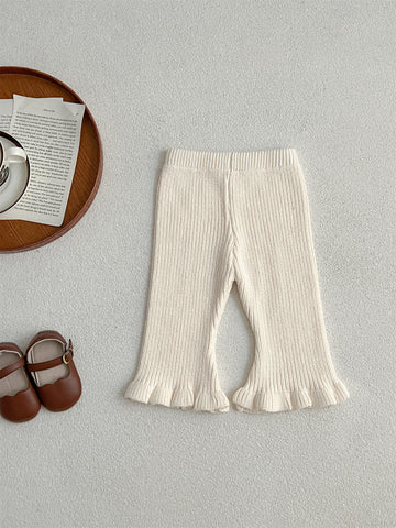 Baby Girl Ruffle Hem Sweater Pants