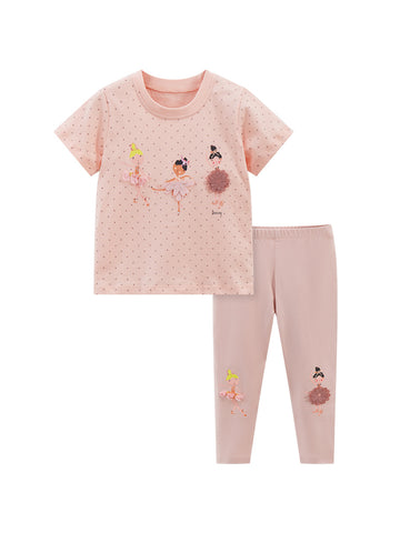 2 Pc Girls Ballerina Shirt & Leggings