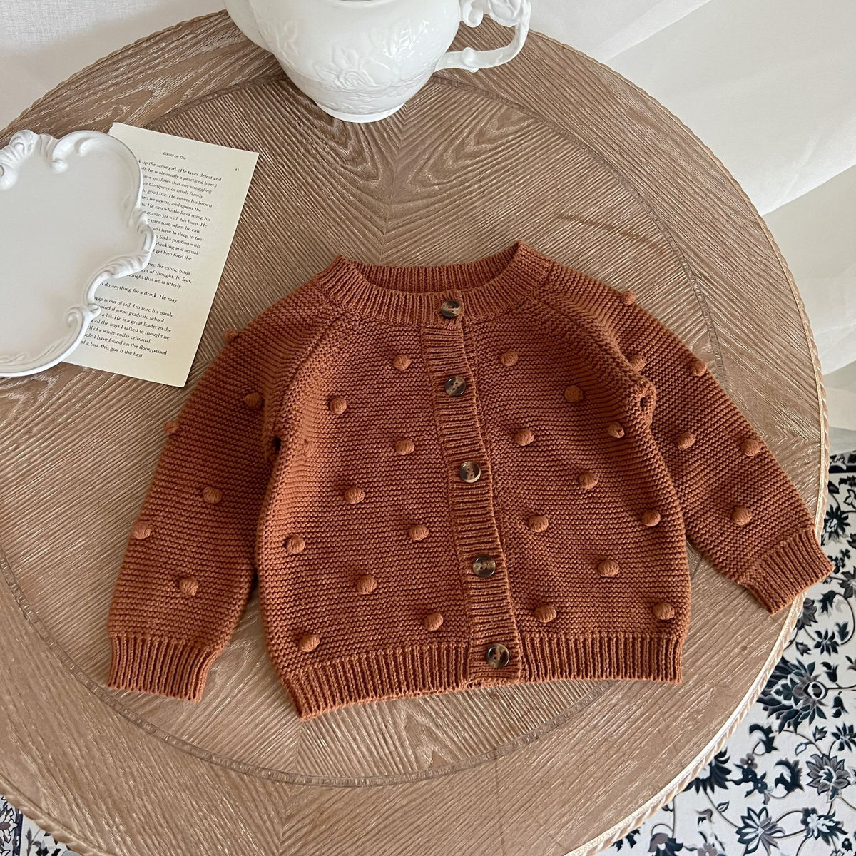 Baby Girl Pom Pom Cardigan