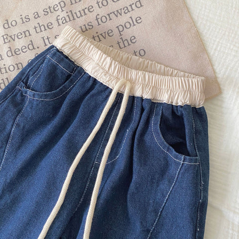Toddler Barrel Contrast Waistband Jeans