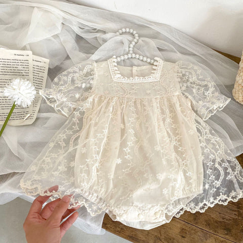 Baby Girl Lace Romantic Sheer Bodysuit