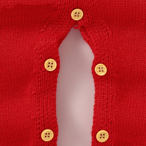 Baby Knit Red Santa Romper