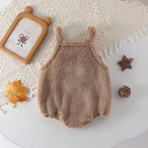 Baby Shearling Overall Pocket Onesie