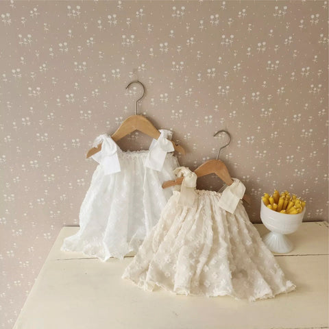 Baby Girl Swiss Dot Bow Cami Dress