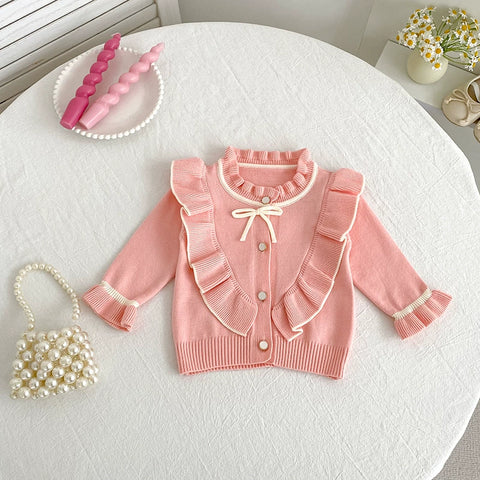 Baby Girl Ruffle Knit Cardigan Sweater