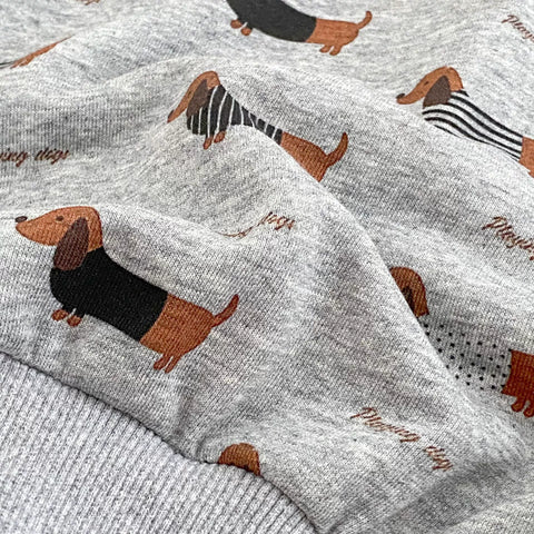 2 Pc Baby Boy Weiner Dog Sweatsuit Set