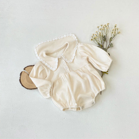 Baby Girls Waffle Knit Daisy Collar Bodysuit