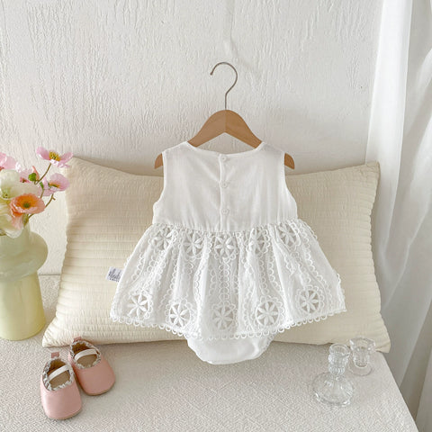 Baby Girl Hollow Lace Bodysuit Dress