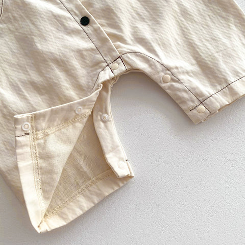 Baby Boy Bear Baseball Style Romper