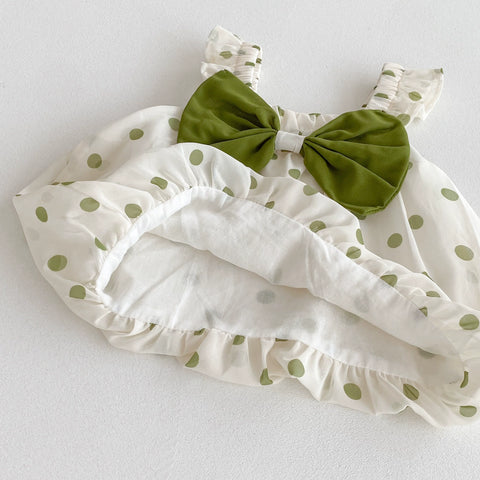 2 Pc Baby Girl Polka Dot Top & Bloomer Set