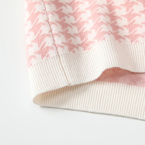 Baby Girl Knit Houndstooth Vest