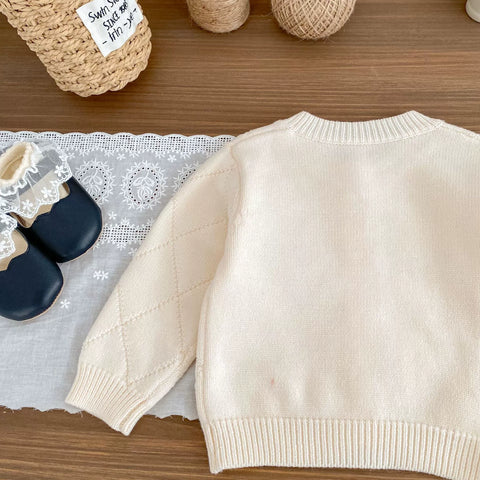2 Pc Girls Bow Cardigan w/ Flare Pants Set