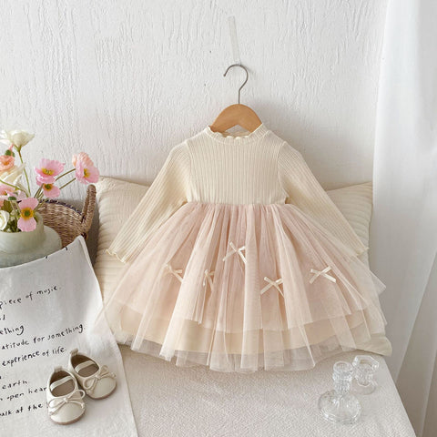 Girls Ballerina Tutu Long Sleeve Dress