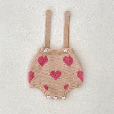 2 Pc Baby Girl Heart Knit Cardigan and Bodysuit Set
