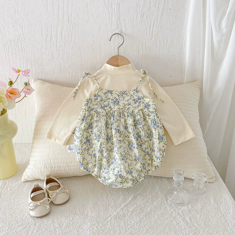 Baby Girl Mock Neck Shirt & Floral Bodysuit