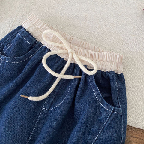 Toddler Barrel Contrast Waistband Jeans