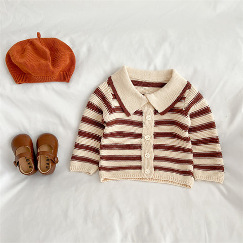 Girl Stripe Knit Sweater with Pants