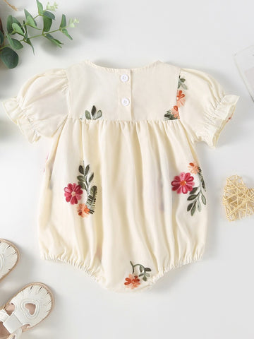 Baby Girl Embroidered Floral Bodysuit/ Set