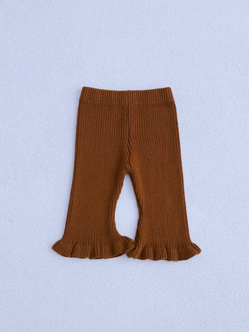 Baby Girl Ruffle Hem Sweater Pants