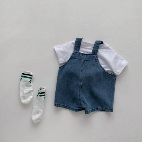 Baby Boy Denim Overall and Blah Tee