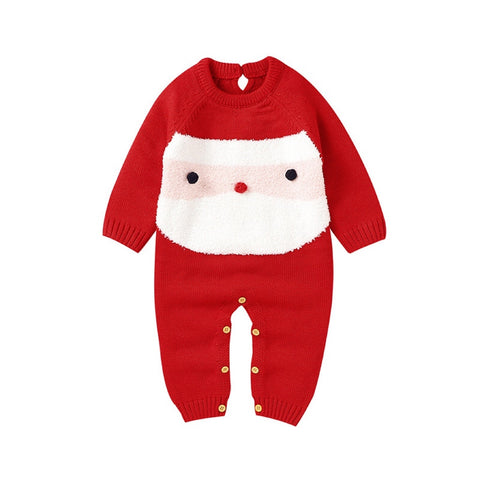 Baby Knit Red Santa Romper