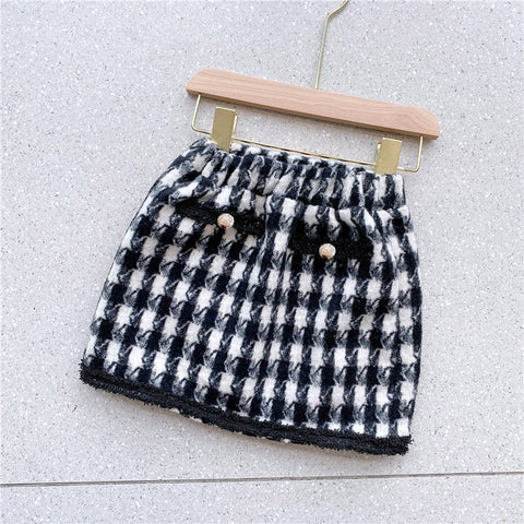 2 Pc Girls Tweed Jacket and Skirt Set