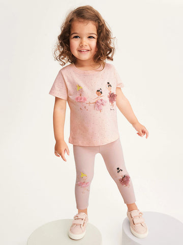 2 Pc Girls Ballerina Shirt & Leggings