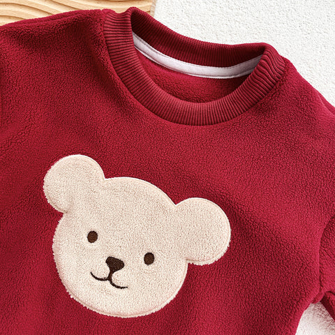 2 Pc Baby Bear Fleece Bodysuit with Hat Set