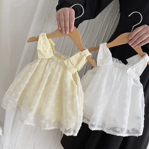 Baby Girl Big Bow Strap Dress
