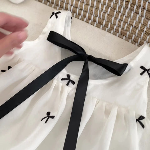 2 Pc Girls Bow Bubble Shirt and Shorts Set