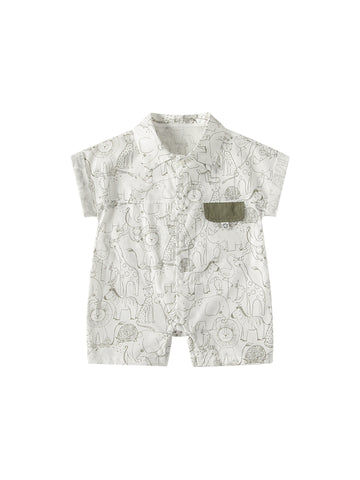 Baby Boy Jungle Stencil Shirt Romper