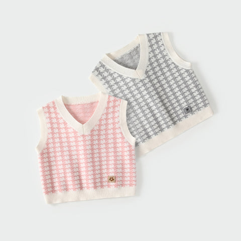 Baby Girl Knit Houndstooth Vest