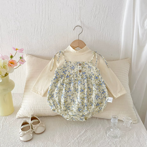 Baby Girl Mock Neck Shirt & Floral Bodysuit