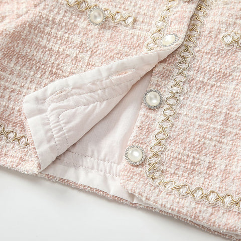2 Pc Baby Girl Tweed Jacket and Dress Set