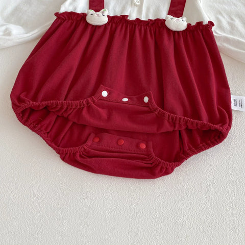 Baby Girl 2 in 1 Bunny Strawberry Bodysuit