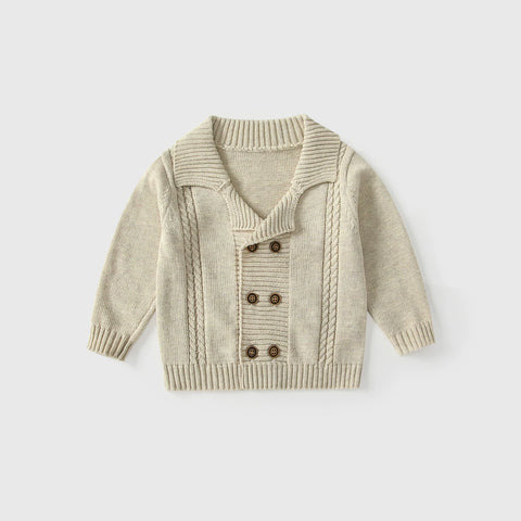 Baby Boy Double Breasted Button Up Cardigan Sweater