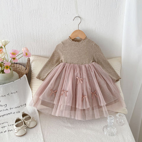 Girls Ballerina Tutu Long Sleeve Dress