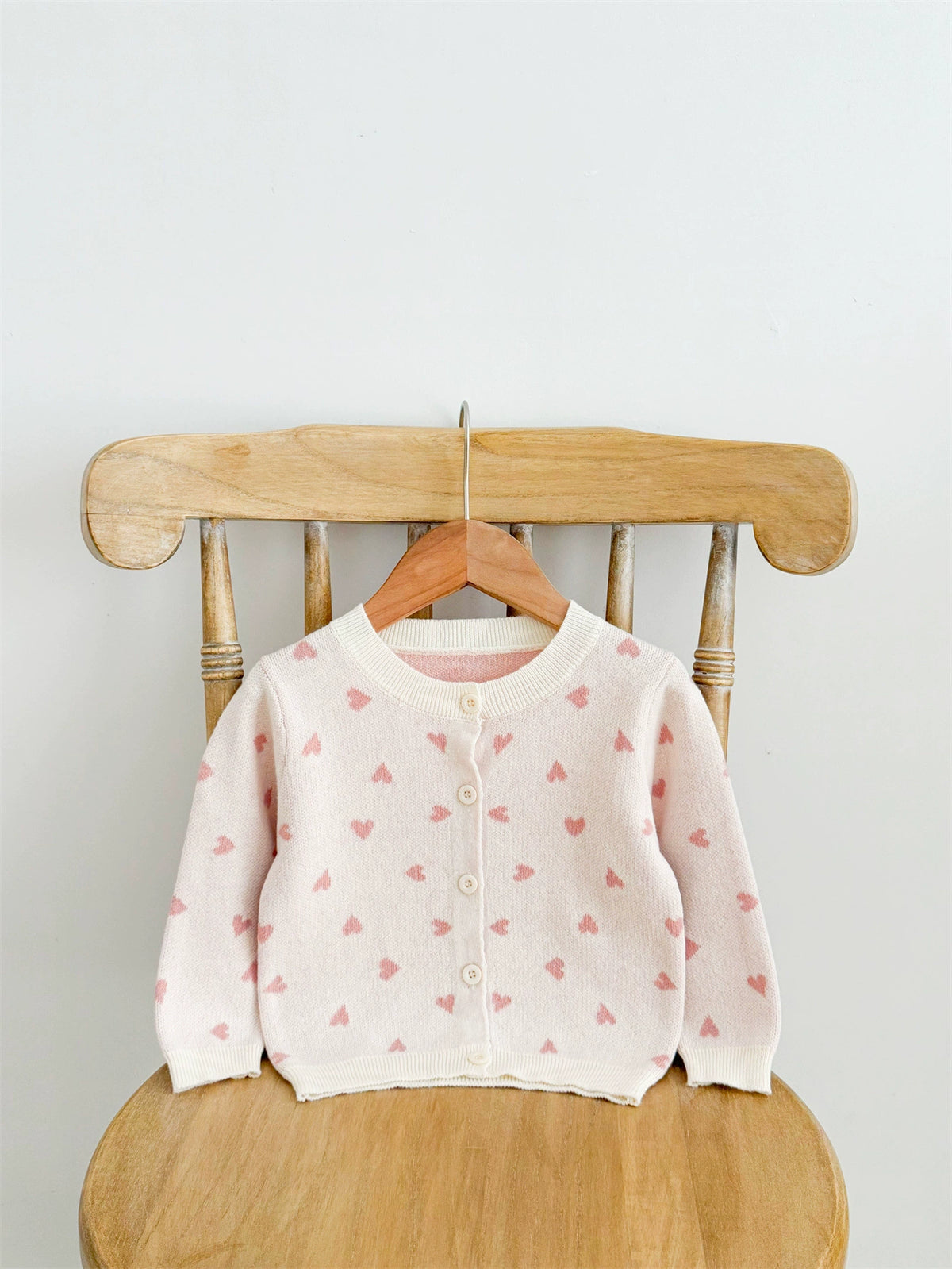 Baby Girl Hearts Knit Cardigan Sweater