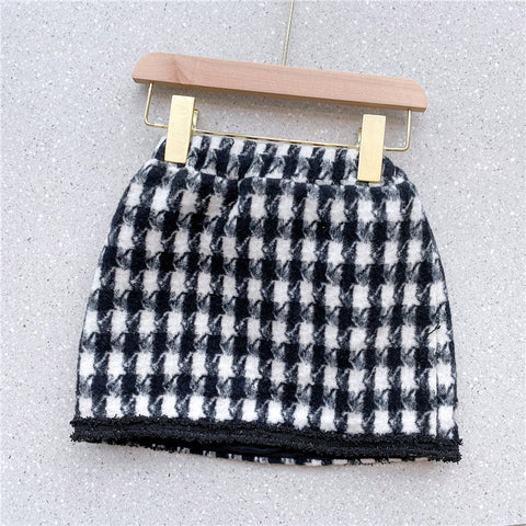 2 Pc Girls Tweed Jacket and Skirt Set