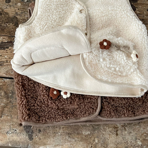 Baby Girl Shearling Autumn Flower Vest