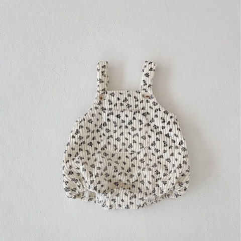Baby Corduroy Print Overall Bodysuit