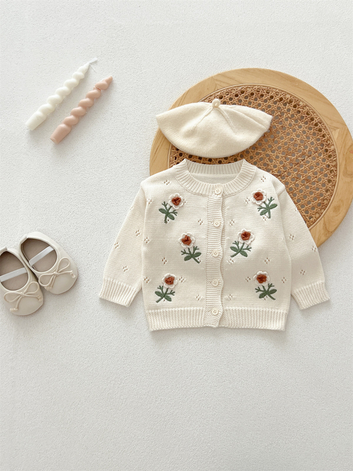 Baby Girl Autumn Flower Cardigan