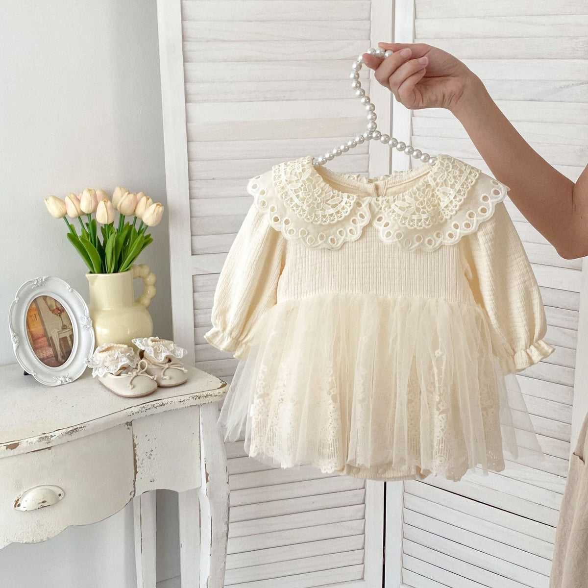 Baby Girl Lace Collar Romantic Dress