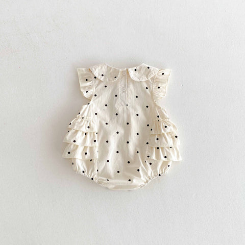 Baby Girl Cotton Ruffle Polka Dot Bodysuit