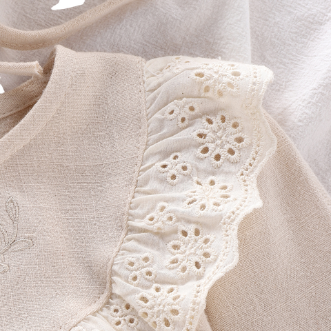 2 Pc Baby Girl Vintage Lace Bib Bodysuit w/ Bonnet