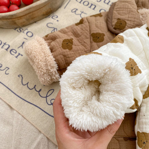 Baby Fleece Lined Cotton Bear Jacket