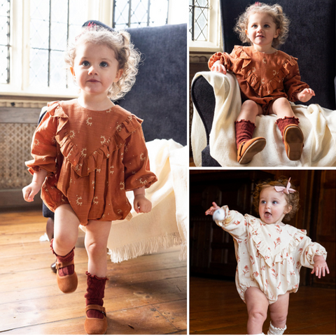 Baby Girl Vintage Flower Bodysuit
