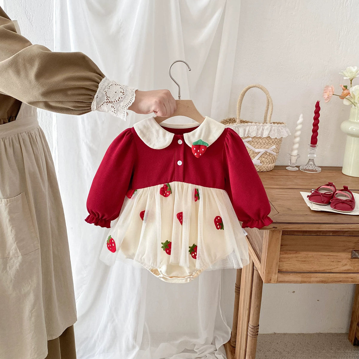 Baby Girl Strawberry Collar Dress