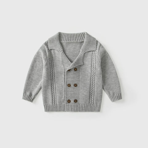 Baby Boy Double Breasted Button Up Cardigan Sweater